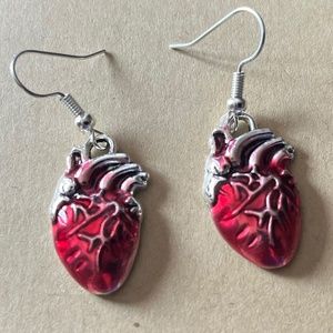 Anatomical Heart Earrings - Handmade